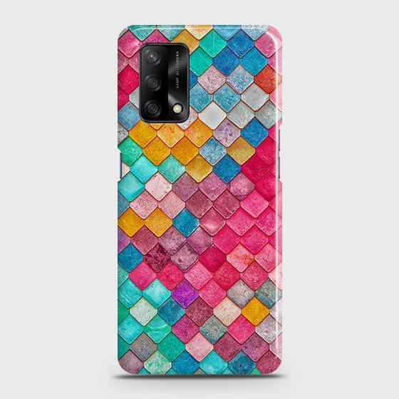 Oppo_ F19 Cover - Chic Colorful Mermaid Printed Hard Case with Life Time Colors Guarantee