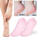 New High quality Unisex 1 pair Silicone Moisturizing Spa Gel Heel Socks Jelly Socks Foot Care Socks Full Heel Length Foot Skin Care Tools Heel Pad Cracked Dead Skin Remove Protector Pain Relief Pedicure Tools. 