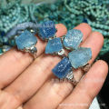 [ New ] Raw Stone   Aquamarine Rough Stone Ring   Runlan   Adjustable Size. 