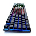 Defender GK-184 semi mechanical RGB  keyboard USB wired keyboard for pc & laptop with wirst pad 87 Keys full Rgb. 