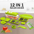 Multifunctional 14 in 1 Vegetable Chopper Slicer, Food Chopper with 8 Blades, chopper and Container for Salad, Onion Chopper, Veggie Slicer, Cutter Dicer, Potato Carrot Garlic Chopper, Kitchen Gadget, Easy-to-Clean Vegetable Dicer, Efficient Food ,chopper. 