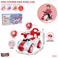 Mini Cooper Ride On Toddler Buggy Car For Kids Push Car For Toddlers with Light & Music Melody Horn, Baby Car Four Wheel Car Adjustable Back Support Children Outdoor Ride-On Car suitable for 1 Year and above Boys & Girls. 
