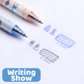 M G Retractable Erasable Ballpoint Pen With Eraser Frictional Gel Ball Pens For Kids Cute(0.5mm,Black/Crystal Blue) AKPH3311. 