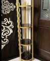 4 Tier metal corner stand/ console shelves gold for elegantly showcasing your precious decor articles. 