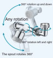 High Quality Stainless Steel Rotating Sink Faucet Tap 360 degree , 2 Modes Universal Rotating 1080 degrees Water Faucet Tap , Kitchen Bathroom ABS Robotic Arm Faucet, 1080° Swivel Faucet Extender. 