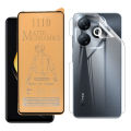 Infinix Smart 8 Matte Glass Fiber Glass Protector + Back Clear Jelly Protector Soft Film Protection Hydrogel Film Back Protector For Smart 8. 