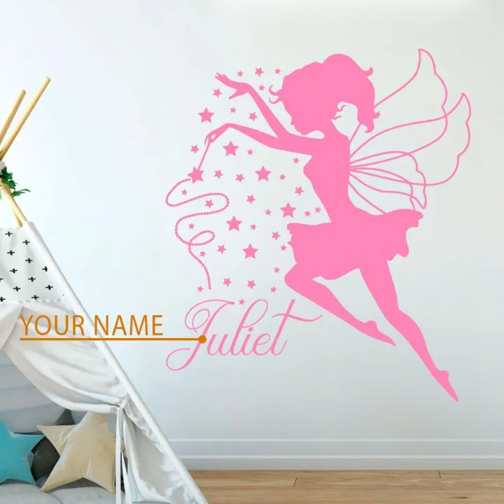 Fairy Custom Name Wall Sticker for Girls Room Decorative Wall Decal ...