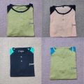 [Pack of 4] Raglan 2 colors button Full sleeves T shirts for men and women Random Colors. 