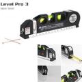 5 in 1 Multi Purpose Laser Level Pro 3 With Tape Measure - 250 Cm. 