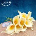 Wishly Real Touch Calla Lily - Artificial Silk Flowers artificial Stems & Bouquet Pack of 5, for Home Shop Office Restaurant Wedding Party Décor / DIY Flower Arrangement Decoration.. 