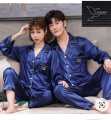 Couple Nightwear Satin Fabric 2-Piece Nighty Suit Set – Unisex, Comfortable & Luxurious. 