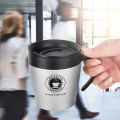Creative Cafe Style Stainless Steel Travel Unbreakable Mug With Lid Spoon Vacuum Insulation  350ML Hot And Cool Mug Coffee Mug with Handle nsulated Stainless Steel Reusable Coffee Cup Water Cup with Spoon and Lid for Office Travel. 