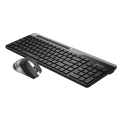A4Tech FB2535CS - Wireless Keyboard Mouse Set - Bluetooth & 2.4G (USB Nano Receiver) - Silent Click Rechargeable Mouse - 1200 -2400 DPI - 3 Devices with Mouse - 4 Devices with Keyboard - Phone Cradle- For PC/Laptop/Mobile/Tablet/Smart TV. 