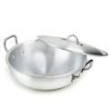 Metal Finish Aluminum Wok/Karahi - Heavyweight Cookware for Lifetime Use. 