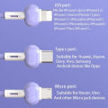 Keychain 13cm 3 In 1 USB Type C Micro Charge Cable Multiple Color Portable Charging Cable For IPhone Samsung Xiaomi Redmi Huawei. 