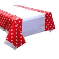 RED POLKA DOT TABLE COVER - RED POLKA DOT THEME TABLE COVER ( 108 CM X 180 CM ). 