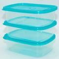 Pack of 3 ,1000ml Boxes Plastic Food Storage Containers, Premium Quality Food Container Box. 