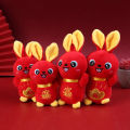 Rabbit Stuffed Toy Exquisite Pattern Backpack Hanging Decoration Lucky Bunny Plush Toy. 