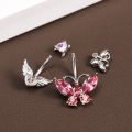 Butterfly Navel Belly Button Rings Women Fashion Belly Button Ring Piercing Body Piercings Jewelry Pink. 
