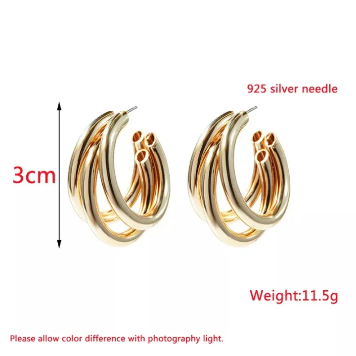 Earings%20for%20girls%20stylish%20-Thick%20Tri%20%20hoop%20Tube%20Gold%20Color%20Hoops%20Earrings%20elegant%20%20for%20party%20wear%20-%20Image%207