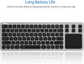 Arteck 2.4G Wireless Touch Keyboard with Easy Media Control and Built-In Touchpad Mouse, Solid Stainless Ultra Compact Full Size Keyboard for TV-Connected Computer, Smart TV, HTPC - Imported from UK. 