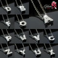 Silver Stainless Steel Alphabet Necklace/Locket/Pendants for Girls, boys, men & Women with Chain - A to Z Your Name Alphabets. 