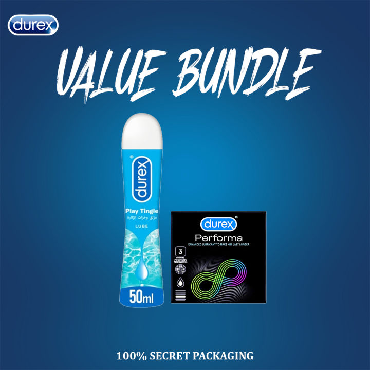 Durex Pack of 2 Durex Performa Condoms and Tingle Lubricant 50ml