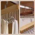 Multifunctional Wood Hanger  8 Hooks Underwear Scarf Sling Tie Storage Rack  Household Dormitory Clothes Drying Hangers  Wardrobe Organizer Accessories. 