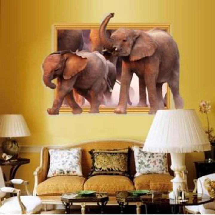 3D Elephant Wall Sticker For Kids Room Wall Decoration Stickers SK9018