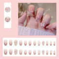 24Pcs Exquisite Pearl Butterfly Fake Nails with Glue DIY Art Design False Nails Wearable Nails Stylish Pattern Artificial Nails. 