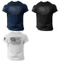 Yfashion Men T Shirt American Flag Printing Sports Tops Fashion Casual Round Neck Short Sleeve Shirt color. 