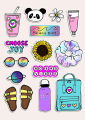 Stickers Colorful summer Color Text Stickers for Laptop Car Bike Phone Stickers. 