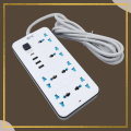 Smart Universal Extension Board Multi Power Plug With 6 Power Sockets + 3 USB Ports Plug + 1 Type C For Electronics Mobile Charging Adapter With 1.8 Meter Heavy Duty Copper Wire White. 
