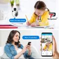 Wifi Security Camera 4MP Dual Lens Rotatable HD IP CCTV Home Wireless Night Vision Two Way Audio Motion Detection SD Card Slot V380 Office Home Shop Baby White Smart Security Camera PTZ. 
