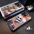 Cartoon Skeleton Funny Girl Color Graffiti Rainbow Case Compatible for IPhone 7Plus XR 14 11 12 15 13 Pro Max XS Max X 14 7 15 8 Plus SE 2020 Couples Luxury Plating Metal Lens Case. 