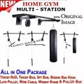 All in One Multi Exercises Pull Up Bar Chin Up Bar Boxing bag Hook Lats Pulley Machine Cable Arm Blaster Bicep Tricep Rod Wrist Roller For Complete Home Gym. 