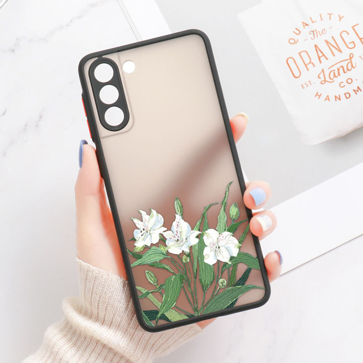 【2024】 For Samsung S24 S22 Ultra Case Cover Samsung Galaxy S23 Ultra S 22 S21 S20 FE S10 Note 20 10 Plus S8 Lavender Flowers Clear Case