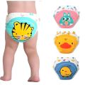 Baby Washable 6 Layers Baby Cloth Diaper Reusable Cotton Elastic Waist Cloth Diapers 0-18KG Nappy learning pants (Random colors). 