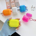 Matching Phone Case And Airpods 2 Set For iPhone 11 Pro Max XS 12 SE 2020 X XR 7 8 Plus Fluorescent Clear Transparent Soft Cover. 