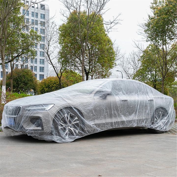 Transparent car cover Universal Car Cover Waterproof Dustproof Disposable Car Covers Size M-XL Transparent Plastic Car Covers