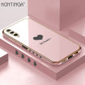 Hontinga for Huawei Y9s / Honor 9X Pro Back Cover（Free Lanyard）Luxury 6D Plating Lover Heart Side Pattern Case Soft Silicone Square Mobile Cover. 