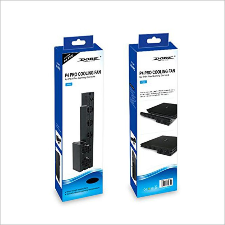Dobe PS4 Pro Cooling Fan Intelligent Temperature Adjustment Black for Sony PlayStation 4 Pro Console External Cooling Fan for Playstation 4 PS4 Pro USB Powered