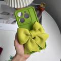 Tecno Spark Go 2024  Back Cover For Girls - Bow Tie Case With Fancy Key Chain - Chain bracelet Case. 