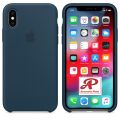 Original Iphone X Max Silicone Cover Soft-Touch Finish Back Protective Case For iPhone Xs MAX  Blue. 