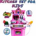 Pretend Play Kids Kitchen Toy Set With Real Water Circulating Wash Basin and Accessories Included For Kids. 