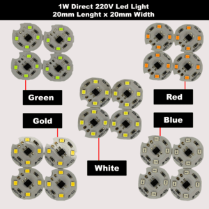 5/10 Pieces 1W LED Chip Direct AC 220V input - Light Colour White Red Blue Green Gold Pink High Quality
