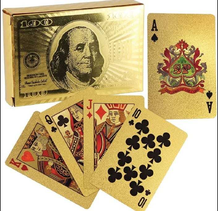 Gold/Silver Foil Plying Crds, best for playing indoor and outdoor with friends and family, Smooth Shuffling, Waterproof, Cheapest in prices, Imported Quality Cards, Tash, Pokar Dack