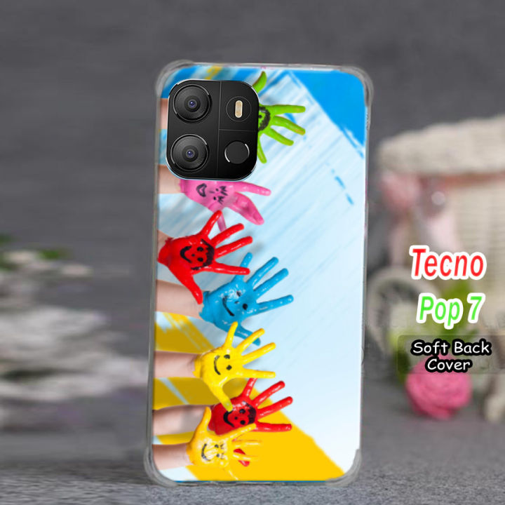 Tecno Pop 7 Pouch Cover  - Smile Soft Back Cover Case For Tecno Pop 7