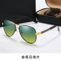 Fashion Hd Sunglasses for Men Day and Night Dual-Use Polarized Glasses for Driving Anti-Glare Uv Sunglasses. 