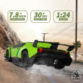 Remote Control Rechargeable Lamborghini Venono 4 Channel With Lights & Sound - Front Doors Open - 1:18 Scale Simulated Model Car - Green. 